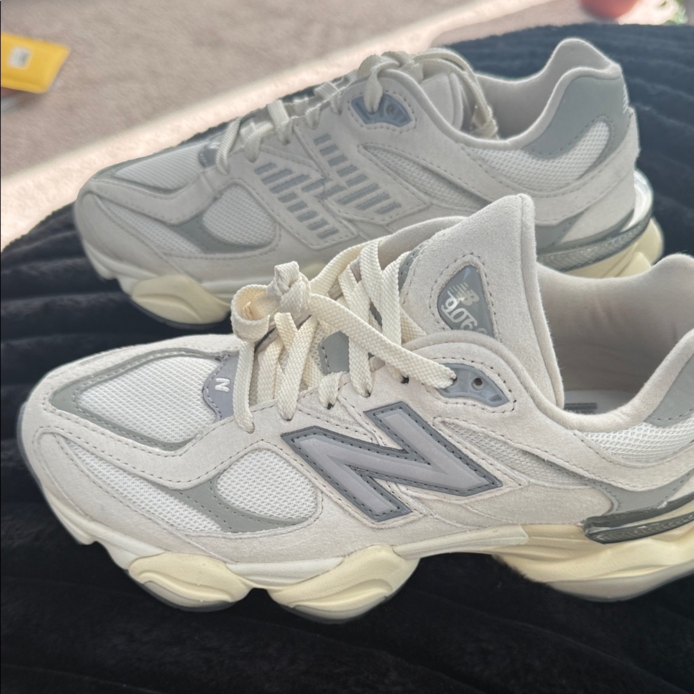 New Balance Off-White and Gray Athletic Shoes